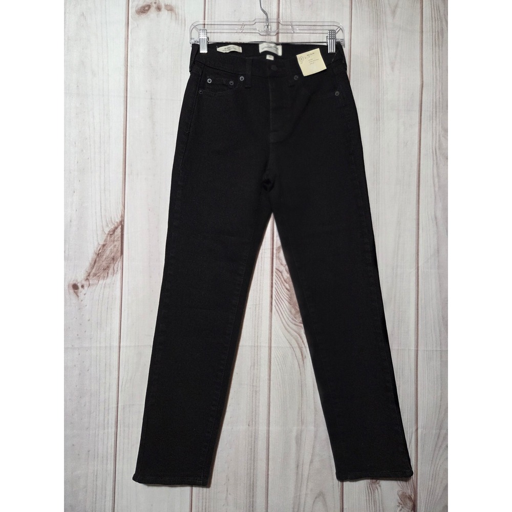 Universal Thread 80s Slim Mid Rise Black Jeans Size 2 Regular Button Fly Stretch